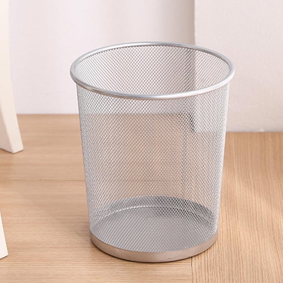 Fankiway Metal Meshround Garbage Can Trash Can Garbage Can Wastebaskets For Bathroom Bedroom Office Kitchen Small Space Living Trash Bin