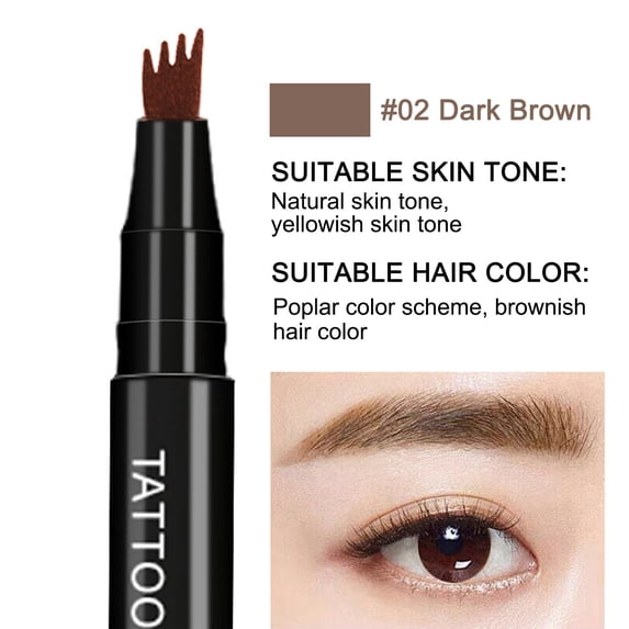 Fankiway Microblade Brow Pen,4-Tip Microblade Brow Pen,Liquid Water Eyebrow Pencil 3D Simulation, Eyebrow Color Rendering, Natural Sweat Eyebrow Pencil, Four Colors, Beauty & Personal Care