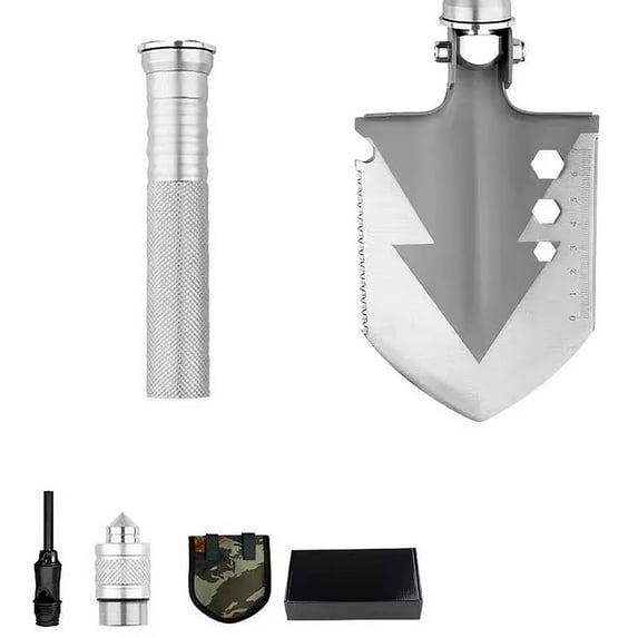Fankiway Multi-Purpose Camping Survival Manganese Steel Multifunctional Engineer Shovel Special Outdoor Car Carrying Field Fishing Folding Digging Shovels, Home & Kitchen Product