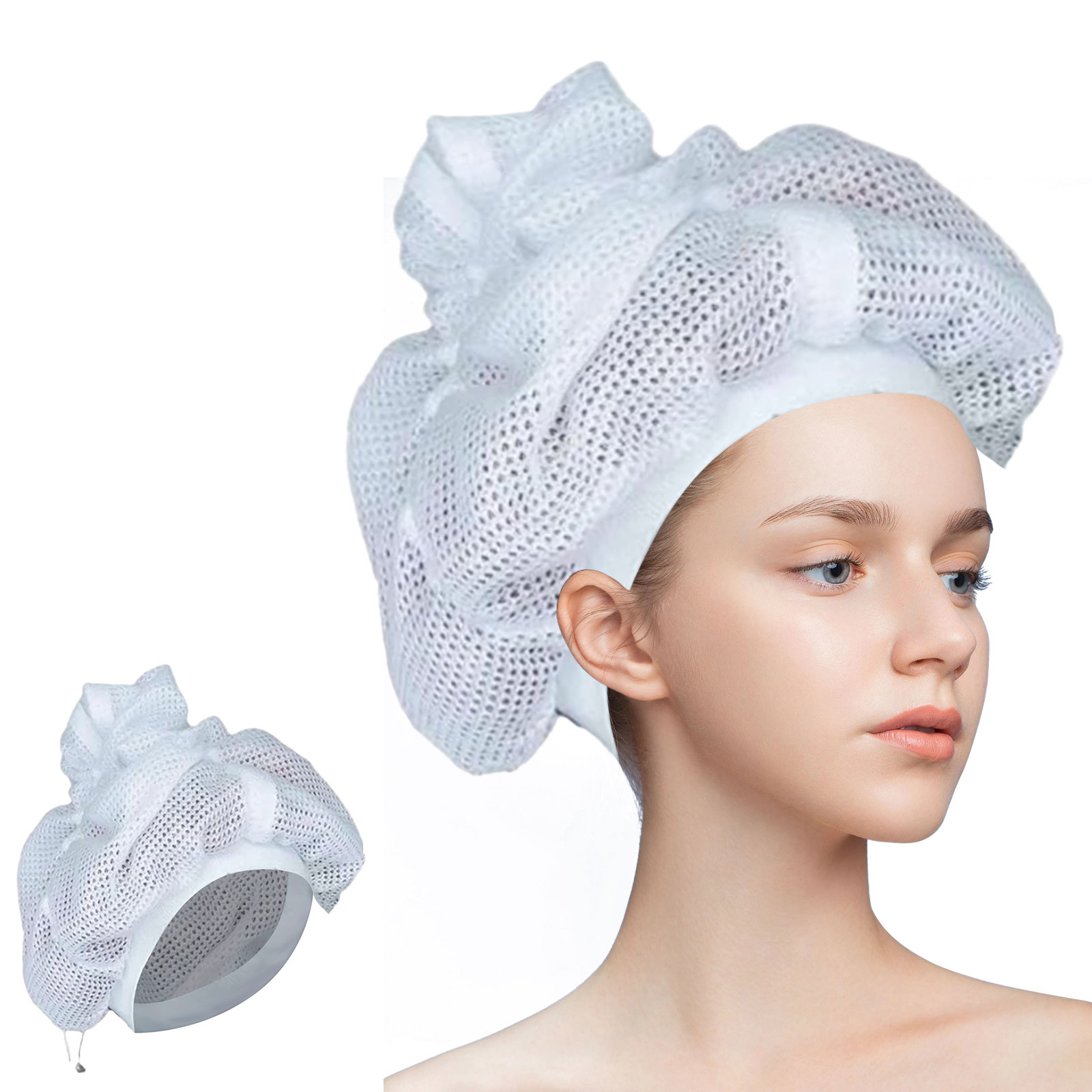 Fankiway Net Plopping Cap for Drying Curly Hair, Net Plopping Cap for