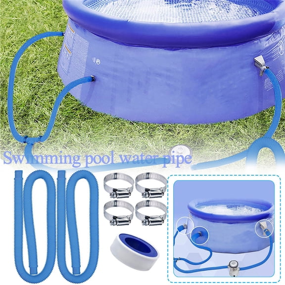 Fankiway Pool Filter Replacement Hose,Replacement Hose for Above Ground Pools, Compatible with Pump Model, 1.25"Diameter (1x39inch hose+1x78inch hose+4x clamp+1x belt)