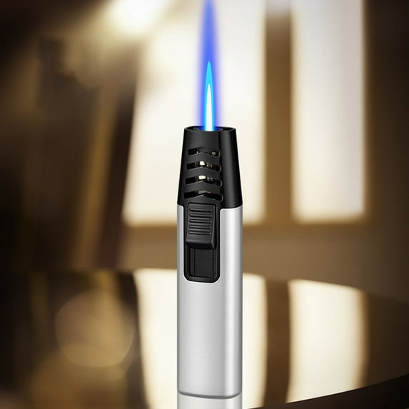 Fankiway Scorch Torch Lighter, Windproof Straight Torch Blue Flame Lighter Butane Torch Turbine Torcher Inflatable Gas Windproof Lighter Refillable Butane Lighter For Outdoor BBQ Baking