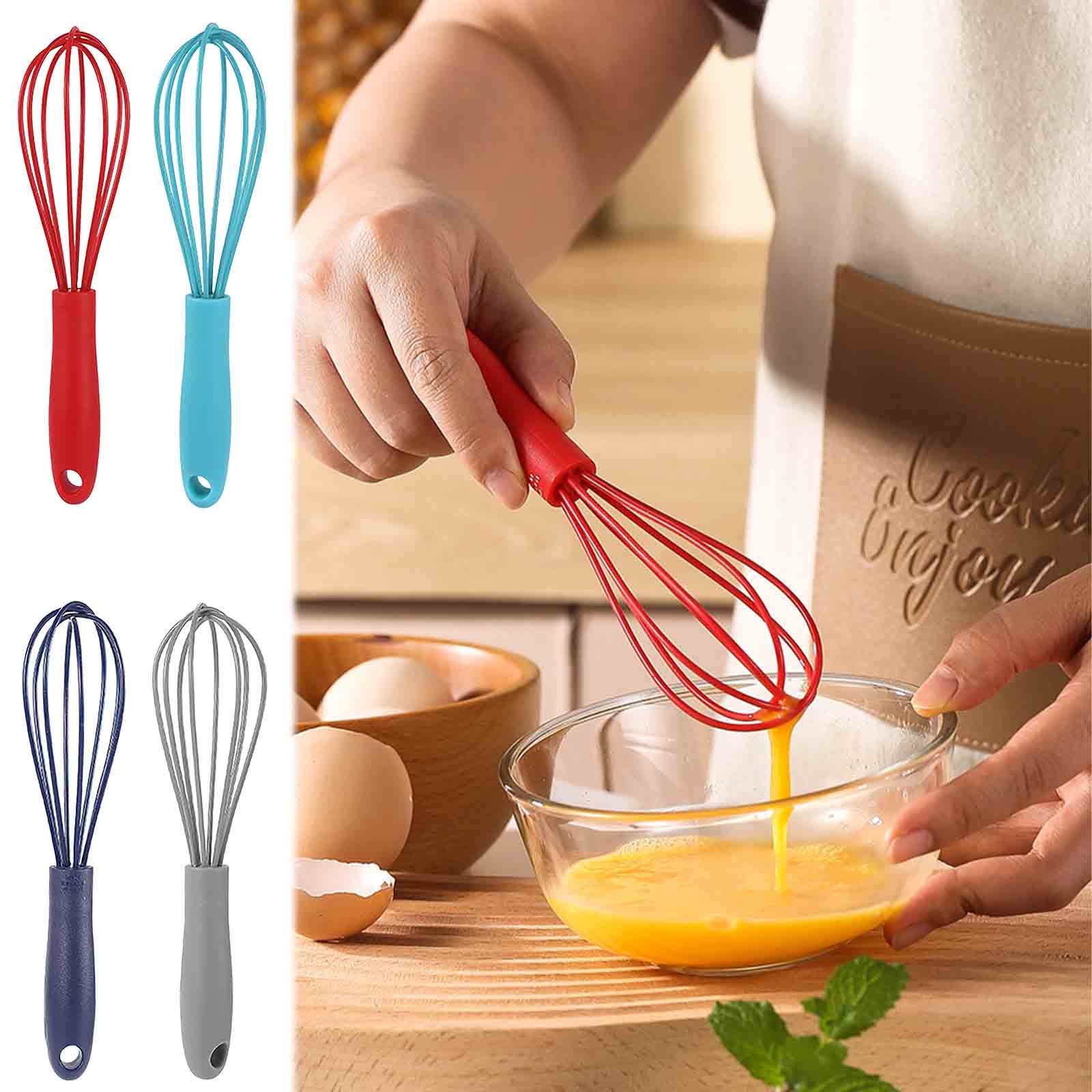 Fankiway Silicone Whisk, Whisks for Cooking Hand Push Rotary Whisk