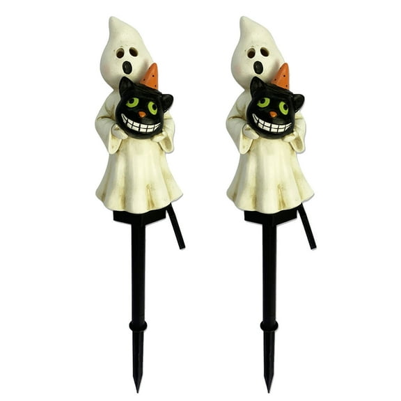 Fankiway Solar Stake Garden Ghost for Halloween Decorations Outdoor Watertight Lights Stake of Halloween Patio Tomb Vibes Decoration Floor insert, Halloween Decorations