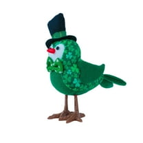 Fankiway St.Patrick's Day 3.93'' Halloween Lighted Fabric Bird Figurines