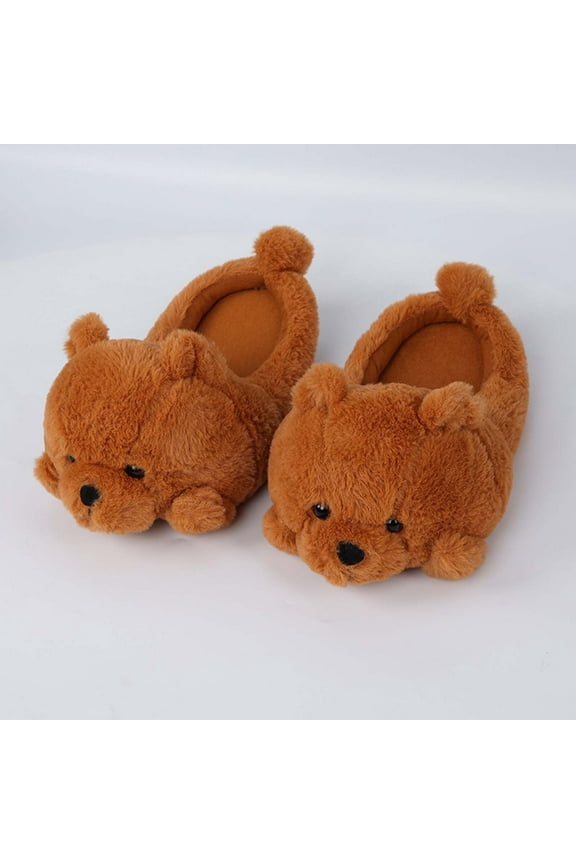 Teddy Bear Slippers for Women Men, Teddy Bear Plush Half Mop Floor, Plush House Shoes Fuzzy Slippers, Cute Warm Home Anti-Slip Cartoon Bedroom Shoes, for All Seasons Holiday Birthday Gifts