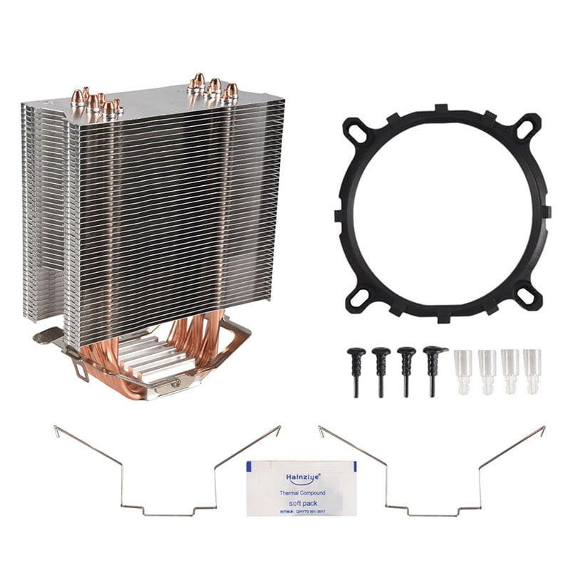 Fanless CPU Cooler 12Cm Fan 6 Copper Heatpipes Fanless Cooling Radiator for LGA 1150/1151/1155/1156/775 ,Black & Silver