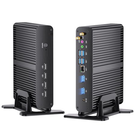 Kinupute Fanless Mini PC, Desktop Computer i7-1165G7 2.8-4.7GHz, Win-11 Pro, 32G DDR4, 1T NVME SSD, Iris Xe Graphics, HD/DP, Dual Display, 8K/4K@60Hz, WiFi6, BT5.2, VESA, WOL, Full Metal Case