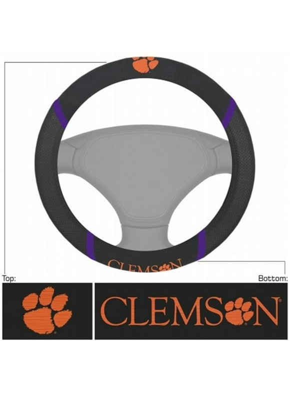 Fanmats 14849 Clemson Tigers Embroidered Steering Wheel Cover