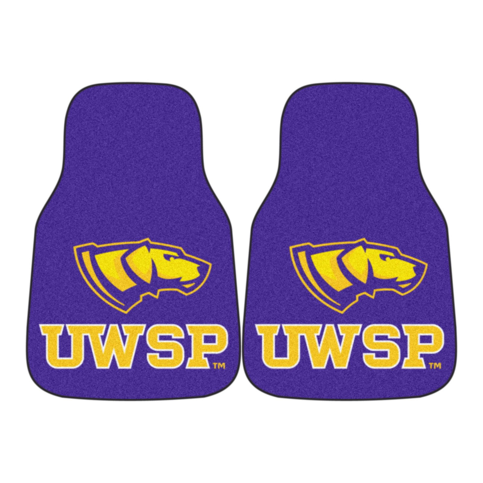 Fanmats 5495 Wisconsin-Stevens Point 2-Piece Carpeted Car Mats, 18 x 27