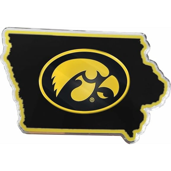 Fanmats 60865 Iowa Hawkeyes Team State Aluminum Embossed Emblem