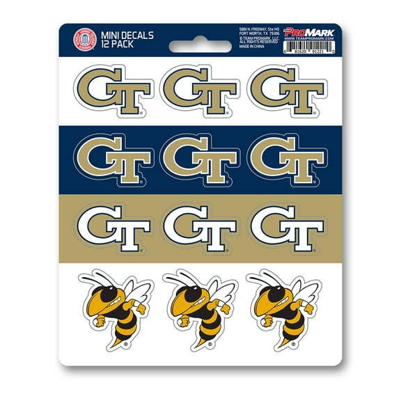 Georgia Tech Yellow Jackets Mini Decals - 12 Pack