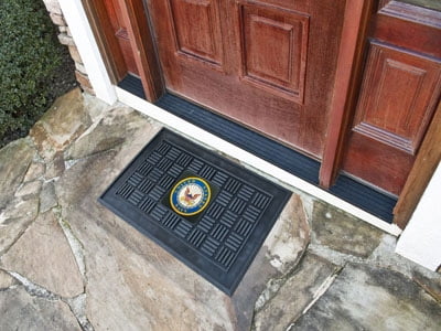 Fanmats . Navy Medallion Door Mat - 13407