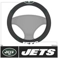 thumbnail image 1 of New York Jets Steering Wheel Cover Premium Black Embroidered 15 Inch, 1 of 5