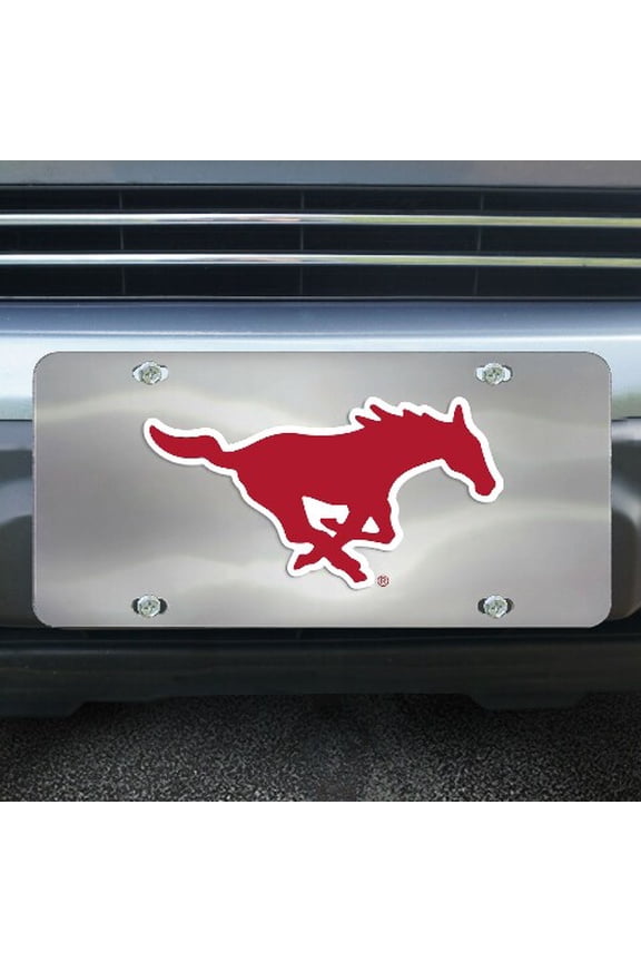 SMU Mustangs 3D Stainless Steel License Plate