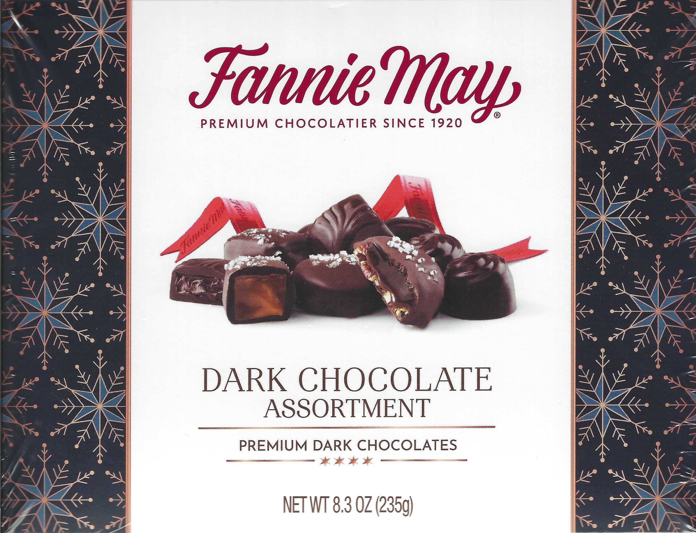 Fannie May Dark Chocolate Assortment Premium Dark Chocolates Pixies Sea Salt Caramels