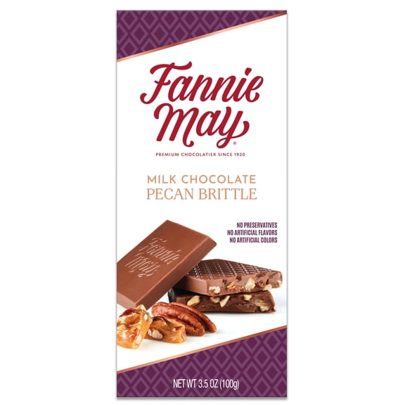 Fannie May, Milk Chocolate Crunchy Pecan Brittle Tablet, 3.5 oz
