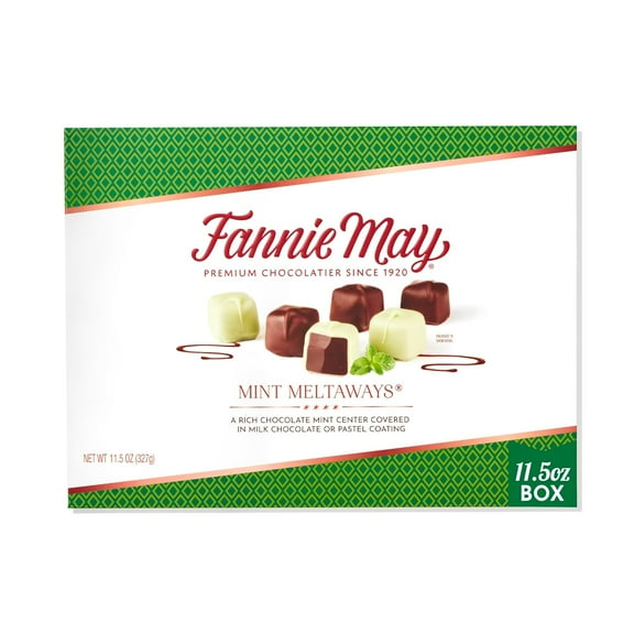 Fannie May Mint Meltaways Milk Chocolate Candy Box, 11 oz