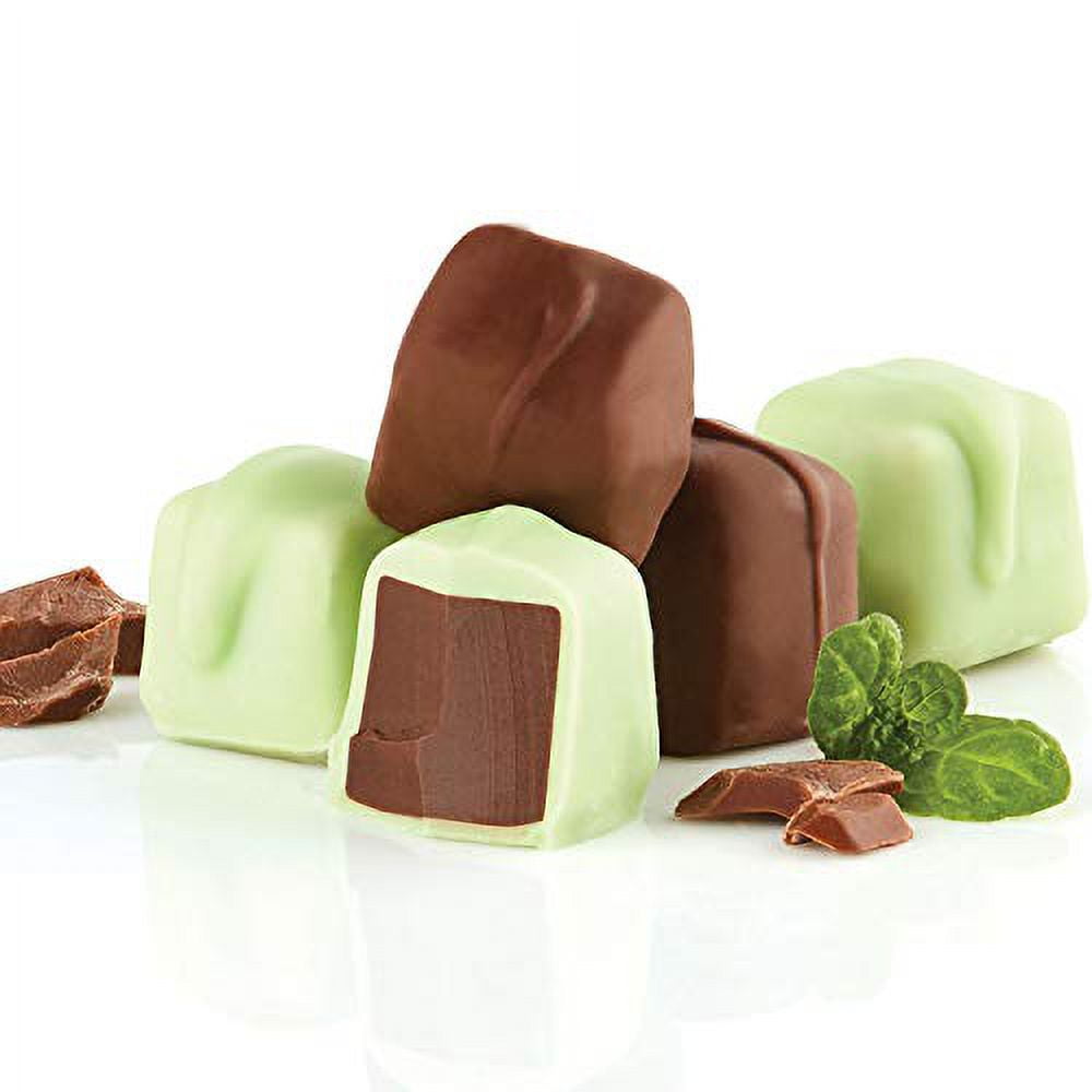 Fannie May Mint Meltaways, Milk Chocolate and Pastel Candy with a Mint