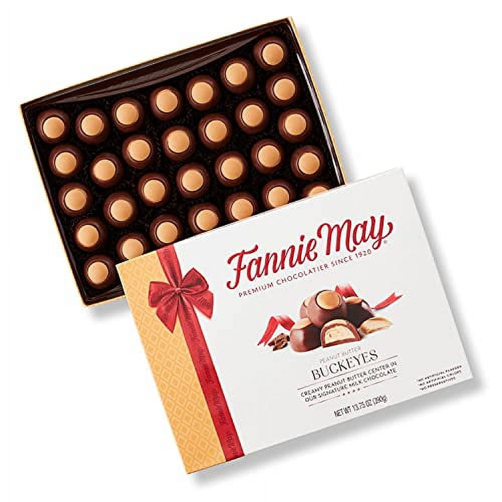 Fannie May Peanut Butter .. Buckeyes, Milk Chocolate Candy, .. 13.75 oz ...