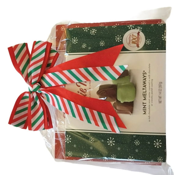 Fannie May Pixies and Mint Meltaway Bundle | 11oz Pixies | 11oz Mint Meltaways | Perfect for Chocolate Lovers, Mom or Dad | 2 Favorites Wrapped in a cello bag and accented with a Big Bow…