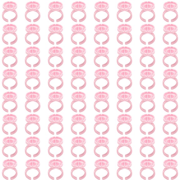 Fanning Glue Cups Plastic Lash Glue Rings,Eyelash Extension Beauty Holders Tool - Pink