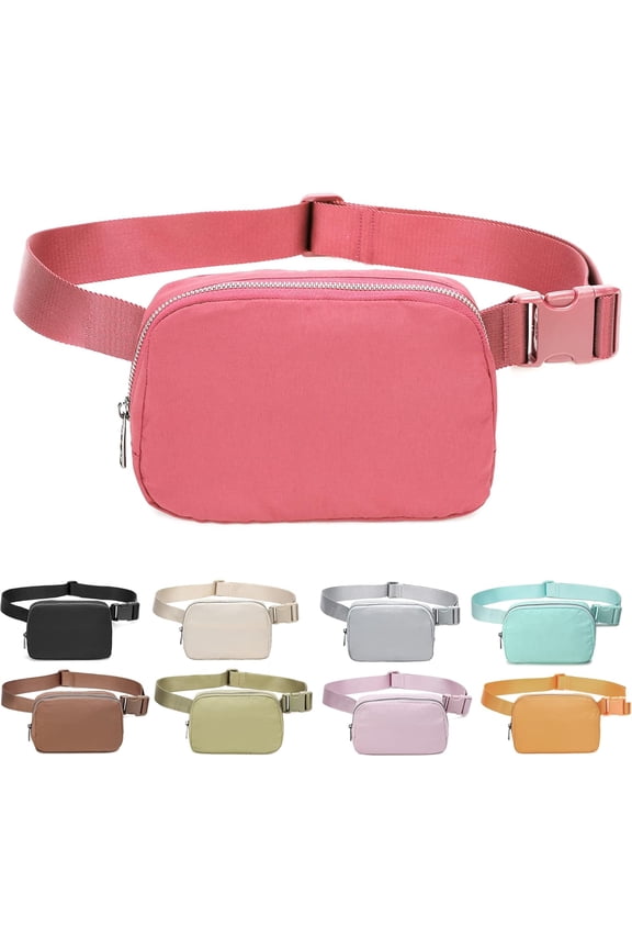 Fanny Belt Bag Crossbody Bags Bum Bag for Running Hiking Travel Workout Adjustable Strap for Women-Watermelon red
