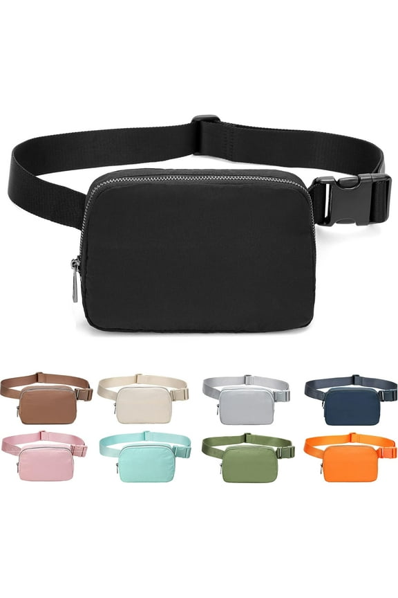 Fanny Belt Bag Crossbody Bags Bum Bag for Running Hiking Travel Workout Adjustable Strap for Women -black