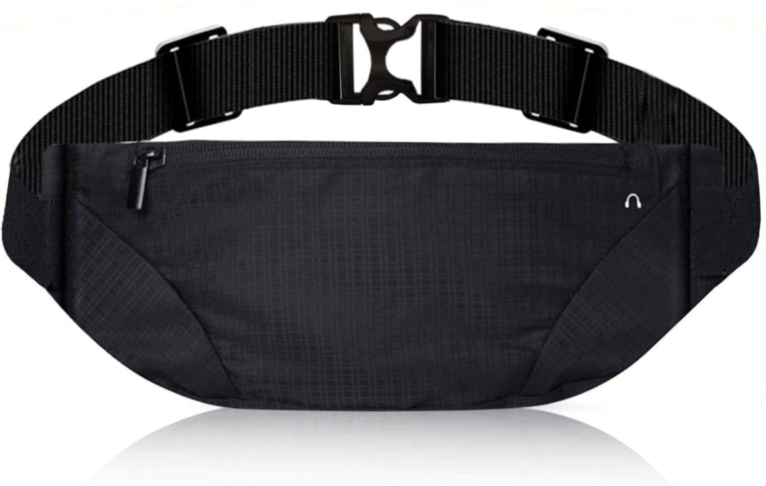 Waterproof Fanny Pack Waist Bag - 6 Pockets, Headphone Jack, Adjustable Strap For Men & Women