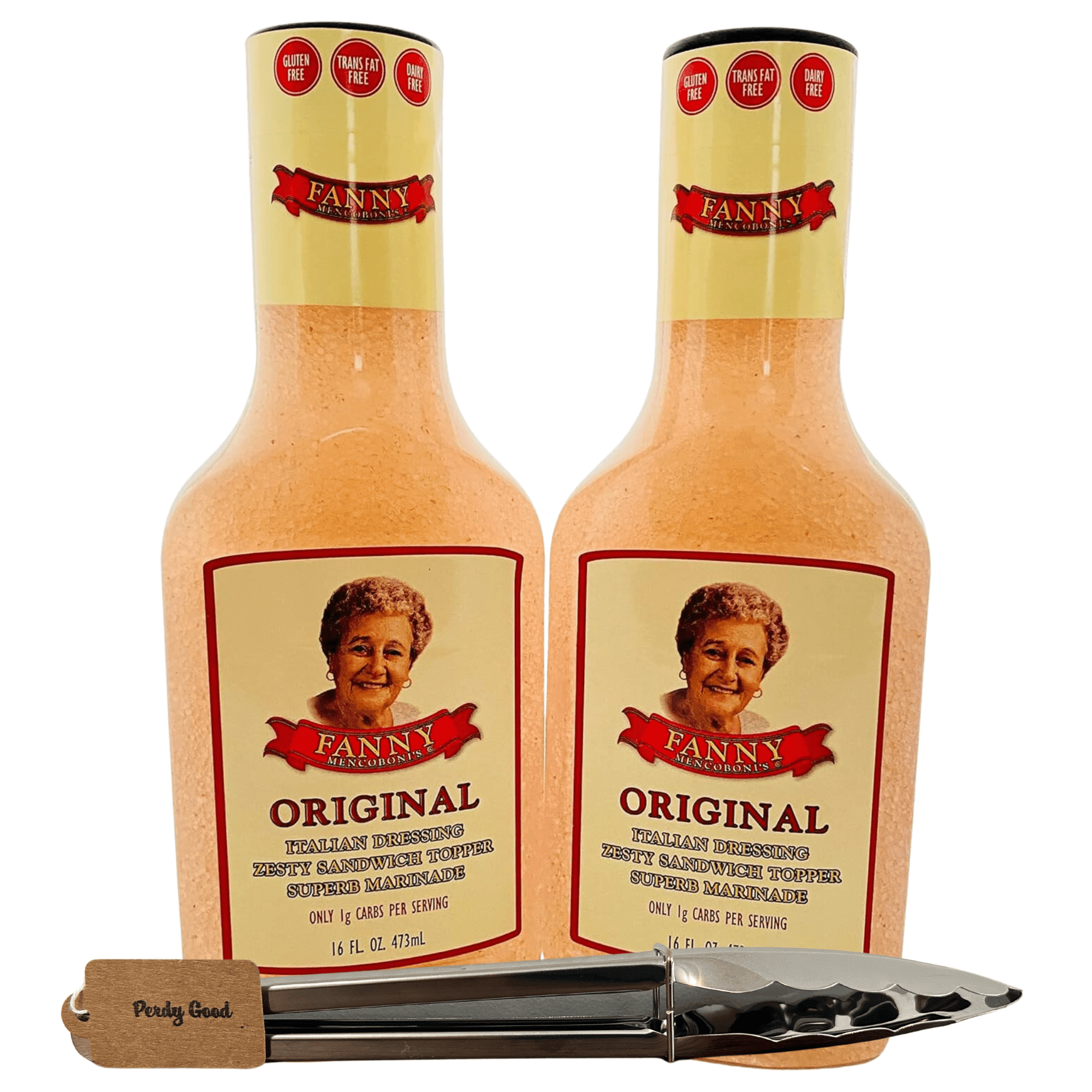 Fanny Original Blend Italian Dressing (2pk) with Perdy Good Salad Tongs ...