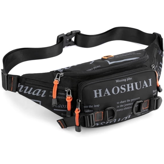 Fanny Pack Belt Waist Bag for Men Waterproof Zipper Adjustable Strap Running Pack for Outdoors & Gym