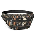 thumbnail image 1 of Fanny Pack Black Halloween Skull Book Pattern Waist Pack Bag,Running Cross Bag,Waterproof Large Fanny Packs for Women Men for Travel Running Hiking Cycling, 1 of 6