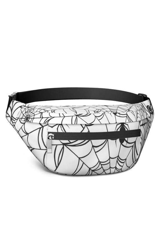 Fanny Pack Black Halloween Spider Webs Waist Pack Bag,Running Cross Bag,Waterproof Large Fanny Packs for Women Men for Travel Running Hiking Cycling
