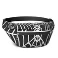 thumbnail image 1 of Fanny Pack Black Halloween Spider Webs Waist Pack Bag,Running Cross Bag,Waterproof Large Fanny Packs for Women Men for Travel Running Hiking Cycling, 1 of 6