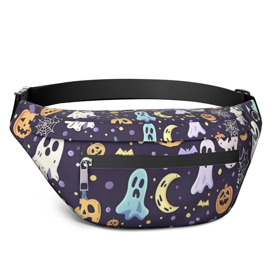Fanny Pack Colorful Halloween Pattern Waist Pack Bag,Running Cross Bag,Waterproof Large Fanny Packs for Women Men for Travel Running Hiking Cycling