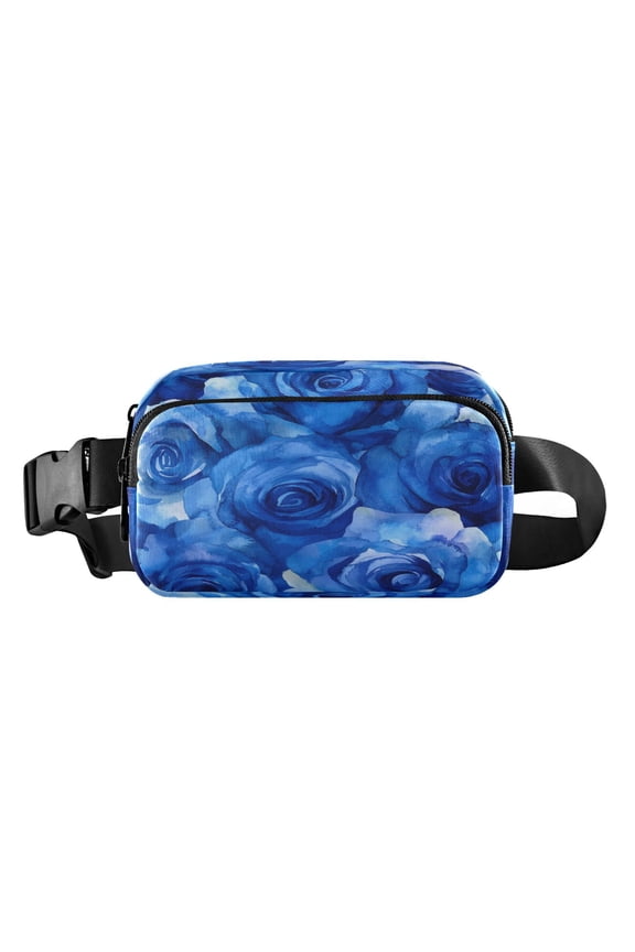 Fanny Pack Fashion Waist Packs Women's Waist Packs Men's Waist Packs Youth's Waist Packs Mobile Wallet Travel Shopping Running Hiking Fanny Pack Cartoon Blue Roses