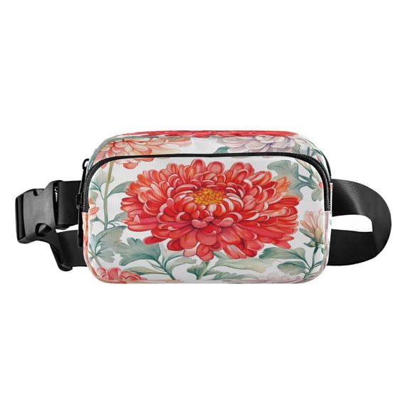 Fanny Pack Fashion Waist Packs Women's Waist Packs Men's Waist Packs Youth's Waist Packs Mobile Wallet Travel Shopping Running Hiking Fanny Pack Chrysanthemums Red