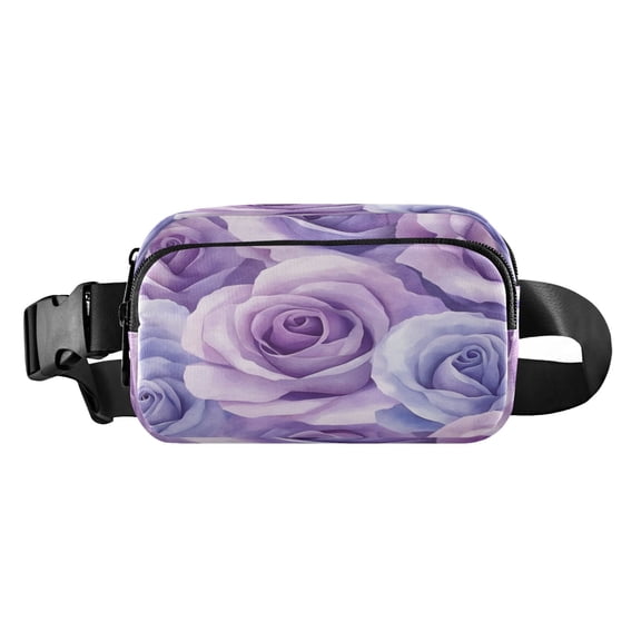 Fanny Pack Fashion Waist Packs Women's Waist Packs Men's Waist Packs Youth's Waist Packs Mobile Wallet Travel Shopping Running Hiking Fanny Pack Purple Roses Seamless