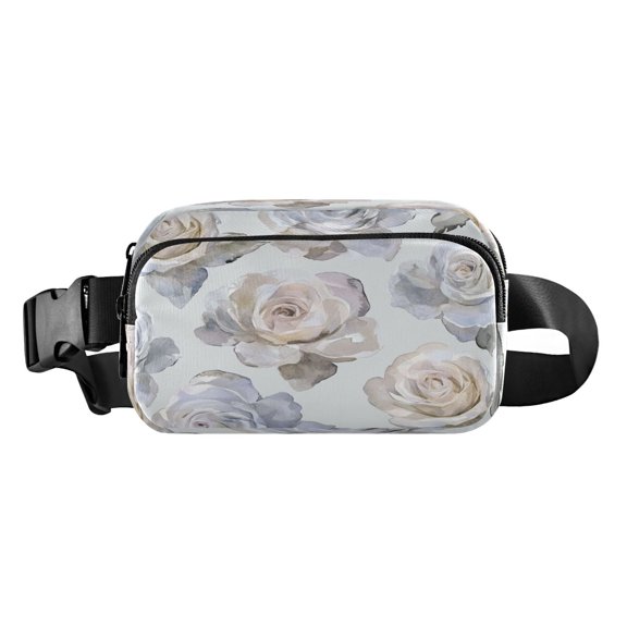 Fanny Pack Fashion Waist Packs Women's Waist Packs Men's Waist Packs Youth's Waist Packs Mobile Wallet Travel Shopping Running Hiking Fanny Pack Silver Roses