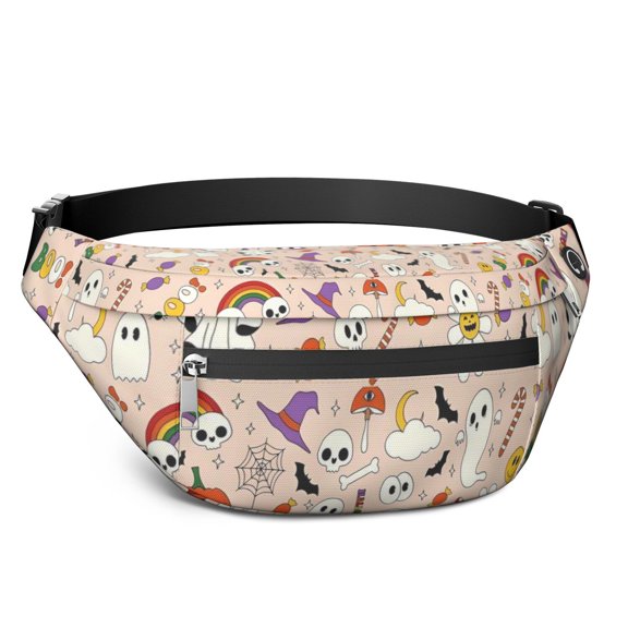 Fanny Pack Fun Halloween Pattern Waist Pack Bag,Running Cross Bag,Waterproof Large Fanny Packs for Women Men for Travel Running Hiking Cycling