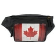 thumbnail image 1 of Fanny Pack Genuine Leather Adjustable Waist Crossbody Bag for Outdoor Travel with Country Flags USA, UK, CANADA, MEXICO, & PUERTO RICO CANADA, 1 of 6