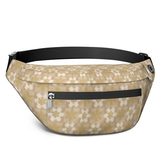 Fanny Pack Golden Christmas Pattern Waist Pack Bag,Running Cross Bag,Waterproof Large Fanny Packs for Women Men for Travel Running Hiking Cycling