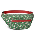 thumbnail image 1 of Fanny Pack Green Christmas Snowman Pattern Waist Pack Bag,Running Cross Bag,Waterproof Large Fanny Packs for Women Men for Travel Running Hiking Cycling, 1 of 6