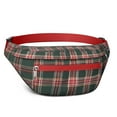 thumbnail image 1 of Fanny Pack Green and Red Christmas Plaid Pattern Waist Pack Bag,Running Cross Bag,Waterproof Large Fanny Packs for Women Men for Travel Running Hiking Cycling, 1 of 6