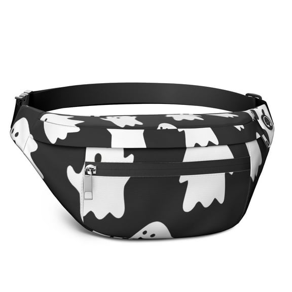 Fanny Pack Halloween Cute Ghosts Pattern Waist Pack Bag,Running Cross Bag,Waterproof Large Fanny Packs for Women Men for Travel Running Hiking Cycling