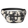 thumbnail image 1 of Fanny Pack Halloween Ghost Boo Pattern Waist Pack Bag,Running Cross Bag,Waterproof Large Fanny Packs for Women Men for Travel Running Hiking Cycling, 1 of 6