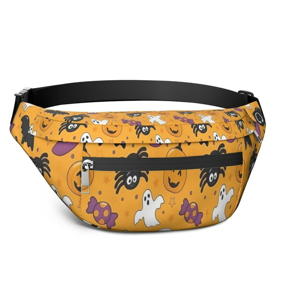 Fanny Pack Halloween Icons Pattern Waist Pack Bag,Running Cross Bag,Waterproof Large Fanny Packs for Women Men for Travel Running Hiking Cycling