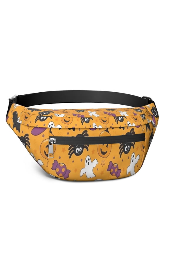 Fanny Pack Halloween Icons Pattern Waist Pack Bag,Running Cross Bag,Waterproof Large Fanny Packs for Women Men for Travel Running Hiking Cycling