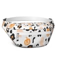 thumbnail image 1 of Fanny Pack Halloween Leopard Print Ghosts Bats and Pumpkins Waist Pack Bag,Running Cross Bag,Waterproof Large Fanny Packs for Women Men for Travel Running Hiking Cycling, 1 of 6