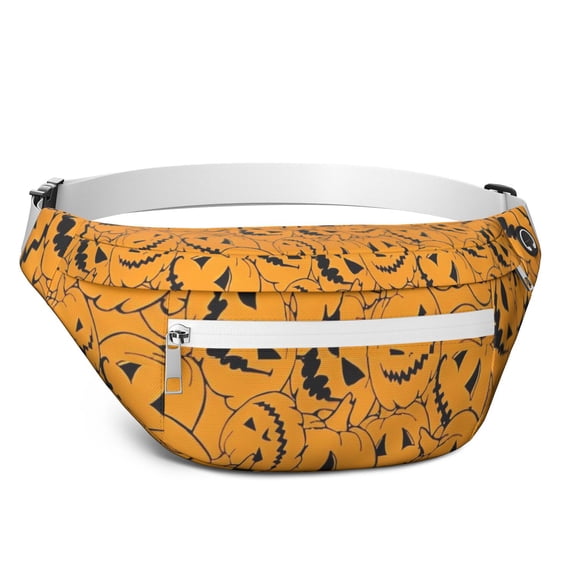 Fanny Pack Halloween Pumpkin Pattern Waist Pack Bag,Running Cross Bag,Waterproof Large Fanny Packs for Women Men for Travel Running Hiking Cycling